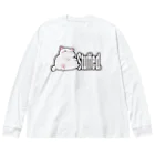 TMJ worksのぐうたら白猫。stuffed. ビッグシルエットロングスリーブTシャツ