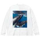 Fasterのシロナガスクジラ　親子 Big Long Sleeve T-Shirt