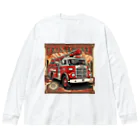 ビッグスマイルライフの消防車　cool ビッグシルエットロングスリーブTシャツ