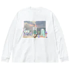 雲丹川 かがりのうにがわ Big Long Sleeve T-Shirt