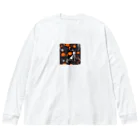 ToToMoの【ハロウィン】スケルトンキャット Big Long Sleeve T-Shirt