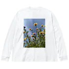 MMの黄色い春菊の花 ビッグシルエットロングスリーブTシャツ