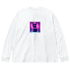 k-famのファッションドッグ・ピンク Big Long Sleeve T-Shirt