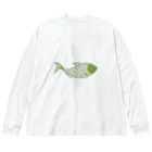 mumusの魚　green ビッグシルエットロングスリーブTシャツ