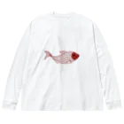 mumusの魚　sequinsred ビッグシルエットロングスリーブTシャツ