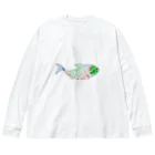 mumusの魚　water drop ビッグシルエットロングスリーブTシャツ