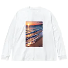 sawatchの浜辺の夕日 Big Long Sleeve T-Shirt