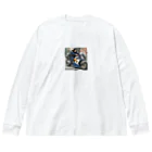 もふもふの市民の安全を守る白バイ隊員 Big Long Sleeve T-Shirt