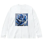 Rebelideaの青いバラ Big Long Sleeve T-Shirt