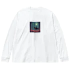 umakoiの夜の不気味な森での乗馬風景 Big Long Sleeve T-Shirt