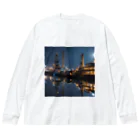 夜景ショップの夜景の綺麗な埠頭のグッズ Big Long Sleeve T-Shirt