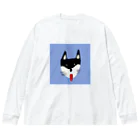 K's design shopの黒いしばイヌ ビッグシルエットロングスリーブTシャツ