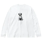 &AIのピクセルアートダルメシアン　4 ビッグシルエットロングスリーブTシャツ