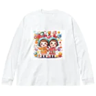 オットサンのかわいい双子 ビッグシルエットロングスリーブTシャツ