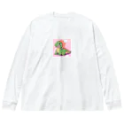 かわいいグッズのかわいい恐竜のグッズ ビッグシルエットロングスリーブTシャツ