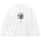 ほっこりグッズBASEのワールドカップ優勝を夢見るサッカー少年 Big Long Sleeve T-Shirt