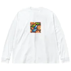 mofu mofu309のピザ食べるインコ Big Long Sleeve T-Shirt