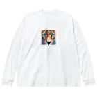 hamusutaroのヒョウピクセルアート Big Long Sleeve T-Shirt