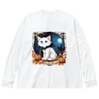 yoiyononakaのハロウィンの白猫08 Big Long Sleeve T-Shirt