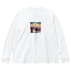 wloop01のニューヨークの幻想的風景のグッツ ビッグシルエットロングスリーブTシャツ