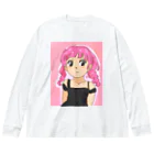 ワンダーワールド・ワンストップのピンク髪の少女 Big Long Sleeve T-Shirt