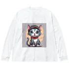 じゅんじゅんのキャップ猫 ビッグシルエットロングスリーブTシャツ