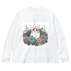 わんにゃんsucculentの猫と多肉 Big Long Sleeve T-Shirt