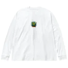 green artist のプランツパラダイスグリーンアガベ Big Long Sleeve T-Shirt