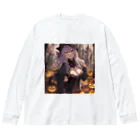 ５６アイテムズのハロウィン魔女 Big Long Sleeve T-Shirt