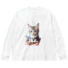 ジヤム職人の"手のひらの猫"  ビッグシルエットロングスリーブTシャツ