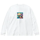 ranranの海辺の2匹の恐竜くん Big Long Sleeve T-Shirt