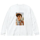 リーゼントエビの英語ならイイカンジ Big Long Sleeve T-Shirt