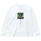 kumateruのクールビューティーグリーン Big Long Sleeve T-Shirt