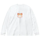 Nekonan Itemsのほっぺたんまるみかん猫 ビッグシルエットロングスリーブTシャツ