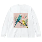 pinetreeのインコ１ ビッグシルエットロングスリーブTシャツ