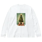 규리shopのテディーベア兄弟のクリスマス ビッグシルエットロングスリーブTシャツ