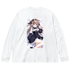 WAKEN0709の猫耳ゴスロリ美少女 ビッグシルエットロングスリーブTシャツ