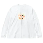 ZUZUKAMAのゆるくてかわいい動物の群れ Big Long Sleeve T-Shirt