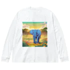 アニマルキャンバスのエレファンシー・アート Big Long Sleeve T-Shirt