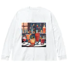 ReoReo-Artの冬のカクテルシリーズ Big Long Sleeve T-Shirt