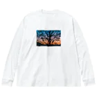 星のこどもたちの百日紅の夕景 Big Long Sleeve T-Shirt