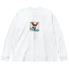 With-a-smileのサーフィン犬 Big Long Sleeve T-Shirt