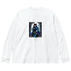 ZZRR12の「狐魔女の蒼き炎」 ： "The Azure Flames of the Fox Witch" Big Long Sleeve T-Shirt