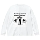 &AIの二兎追うものは一兎をも得ず(He who chases two rabbits catches neither.) ビッグシルエットロングスリーブTシャツ