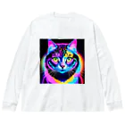 629_CAT_ARTのカラフルサイバーキャット vol2 Big Long Sleeve T-Shirt