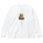 machakooのぽっちゃり猫 Big Long Sleeve T-Shirt