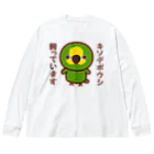 いんこ屋堂のキソデボウシ飼っています ビッグシルエットロングスリーブTシャツ