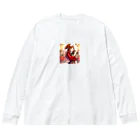 SAKIのクリスマスに歌う女性 Big Long Sleeve T-Shirt