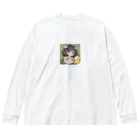 かわいい女の子とシュールな絵のねこ耳幼女 Big Long Sleeve T-Shirt