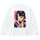 80s pop anime artのキュートな9 0 sアニメスタイル ビッグシルエットロングスリーブTシャツ